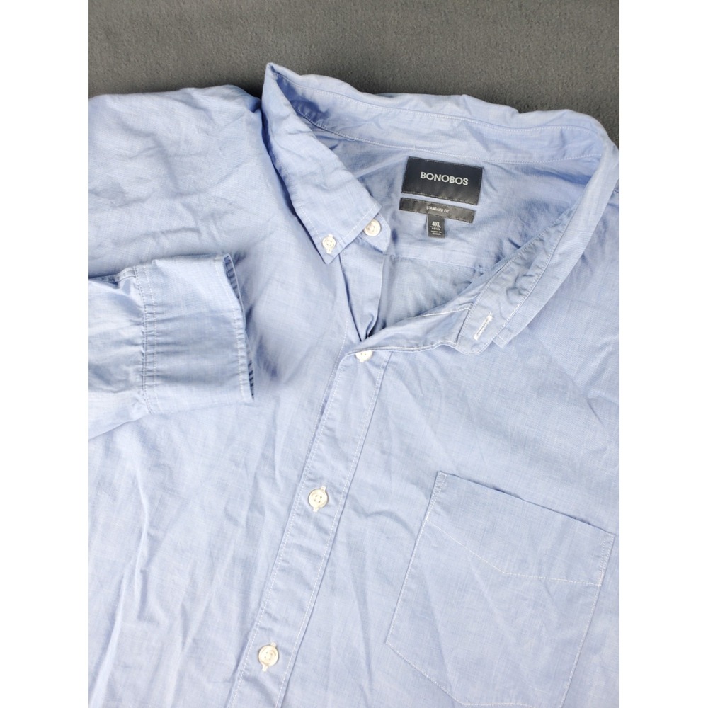 Bonobos Mens Button Down Long Sleeve Shirt Standard Fit‎ 4XL Long Blue